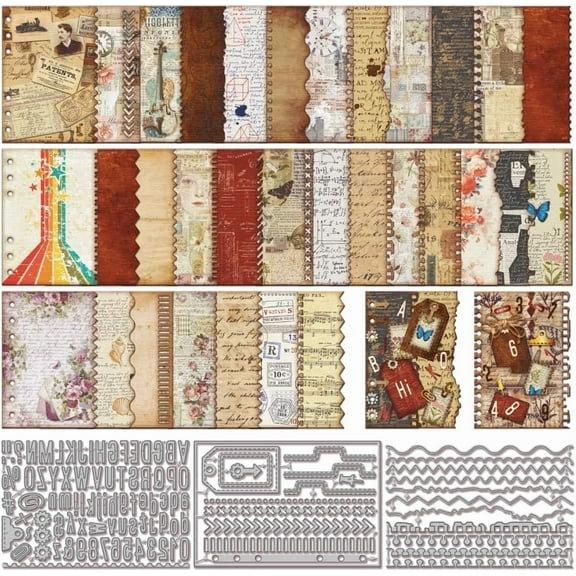 Page Edge Cutting Dies for DIY Scrapbooking Metal Letters Numbers Lace Cut Dies Labels Bookmarks Die Cuts for Card Making Embossing Photo Album Craft Decor