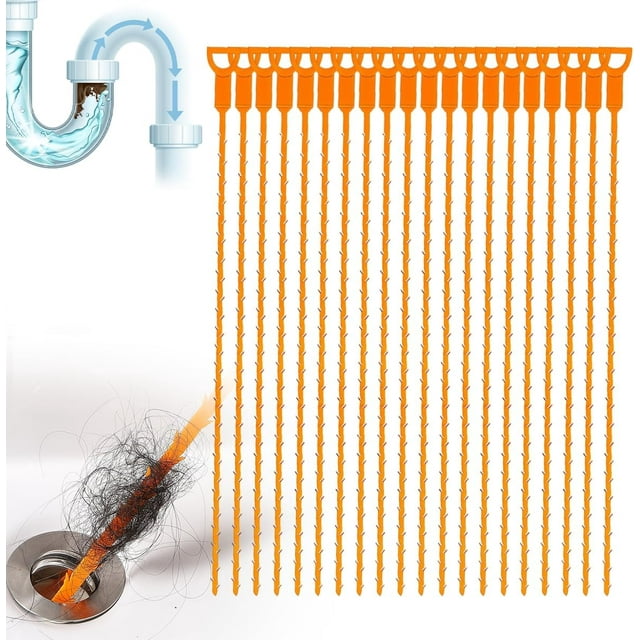 2025 New Drain Snake Clog Remover 20 Inch Flexible Tool 20 Pack