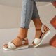 thumbnail image 2 of Bmisegm Women's Summer Fashion Roman Open Toe Bow Sandals Casual Comfortable Fish Mouth Wedge Sandals Sandals Women Summer White 9.5, 2 of 6