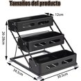 thumbnail image 2 of Estante De Cocina Para Almacenar Especias, Organizador De Cocinas Estantería de 3 Niveles en Metal, Ajustable para Encimera y Gabinete No Requiere Montaje, 2 of 4