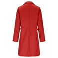 thumbnail image 6 of ClodeEU Women's Winter Wool Blend Trench Coat, Long Double Breasted Lapel Coat Red,Womens Plus XXL, 6 of 6