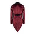 thumbnail image 4 of Men Halloween Costumes Steampunk Gothic Jacket Coat Halloween Men's Tailcoat Gentlemen's Vintage Suede Medium Long Coat Performance Clothes, 4 of 4