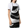 thumbnail image 4 of Easygdp Abstract Black White Swirls Apron Waterdrop Resistant with 2 Pockets,Oil Resistant Cooking Kitchen Chef Apron for Women Men, 4 of 7