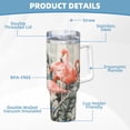 thumbnail image 5 of Sikiie Tropical With Flamingos Insulated Stainless Water Bottle Lid Travel Mug Cup Insulated Tumblers Cup 40oz Ice Bully With Handle, 5 of 8