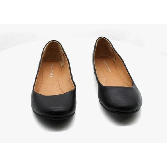 Sun + Stone Women's Eliana Flats Black Size 8.5 M