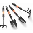 thumbnail image 1 of Gardening Tools,4 Pieces Adult Garden Tools, Lengthen Ergonomic Handles, with Shovels, Hand Rake, Manual Weeders, Hoe, 1 of 5