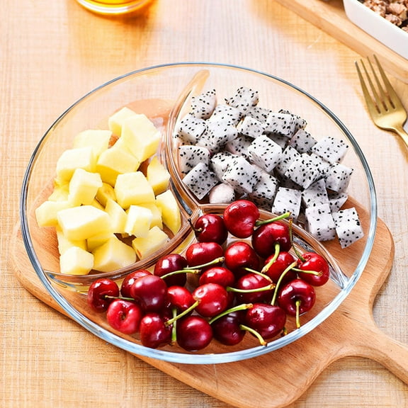 SOPOTUTU Glass Dessert Tray with Multiple Compartments for Easy Portion Control and Convenient Serving