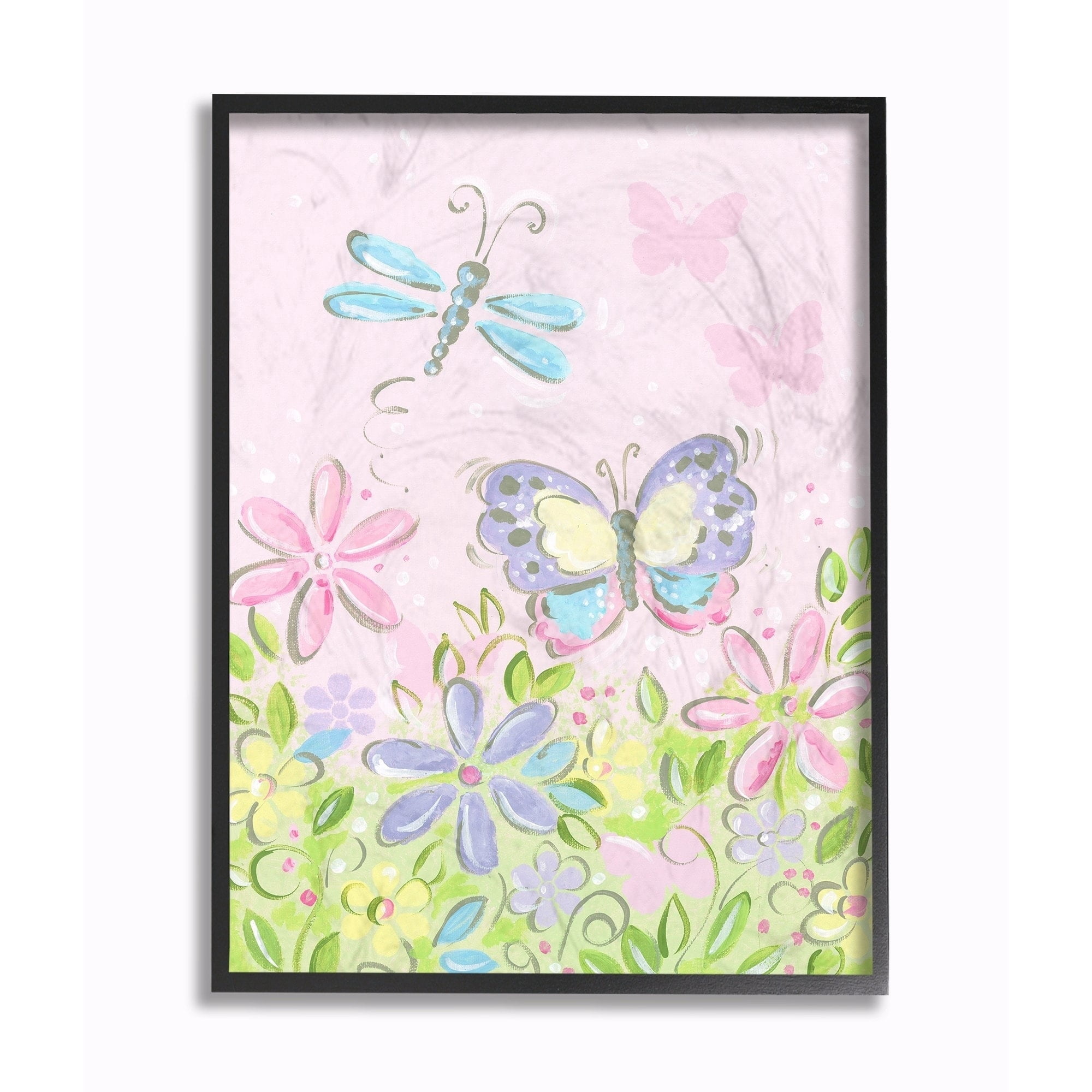 Stupell Pastel Butterfly and Dragonfly Wall Art 11x14