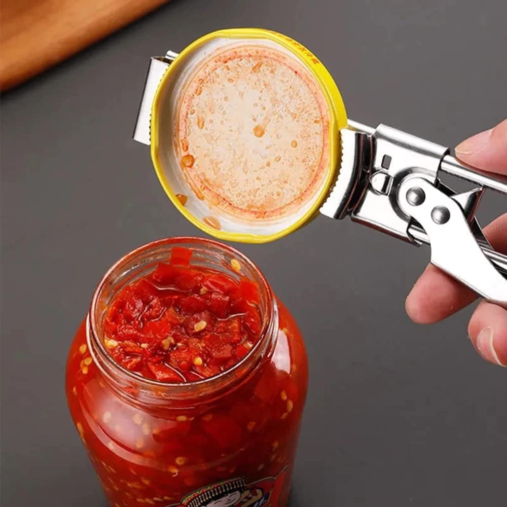 ABCISI Can Opener, 2 PCS Adjustable Multifunctional Stainless Steel Can Opener, Stainless Steel Can Opener Bottle Jar Lid Gripper, Manual Jar Opener Gripper for Can, Jar, Bottle(New Can Opener)