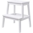 thumbnail image 1 of Houchics Step Stools for Adults,Wooden Step Stool with 400lb,Wood StepStool Heavy Duty Kitchen Step Stool, Stepping Stool Suitable for Bedroom,Kitchen,Bathroom(White), 1 of 5