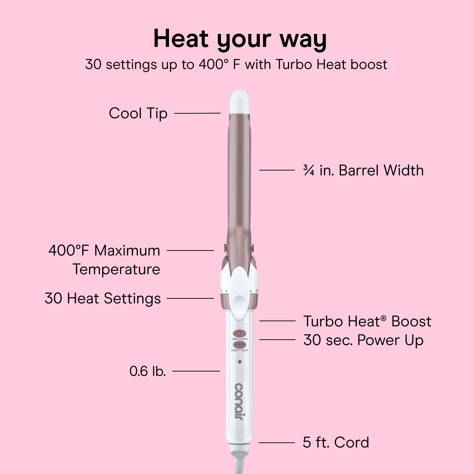 Conair Double Ceramic Curling Iron, 3/4-Inch photo 4
