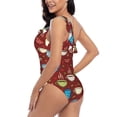 thumbnail image 5 of Yiaed Coffee Cups Print Women One Piece Swimsuits Tummy Control One Shoulder Bathing Suits Pattern Ruffle Swimwear-Medium, 5 of 8