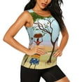 thumbnail image 2 of Bixox Women's African Women Printed Sleeveless Fitness Workout Running Quick-Dry Tank Top, 2 of 7