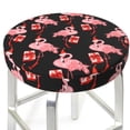 thumbnail image 3 of Balery New Year Flamingo Fundas de asiento para taburete de bar redondo de tela de terciopelo ajustables que protegen de arañazos y manchas para sillas de 14 a 17 pulgadas.-12 inch, 3 of 7