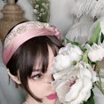 thumbnail image 4 of Hair Hoop Fashion Pearl Rhinestone Decor Braided Hair Hoop Band Headwear Hoop, 4 of 9