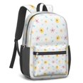 thumbnail image 4 of 17 Inch Lightweight Backpack,PVC Waterproof Oxford Fabric, Ergonomically Designed, with Large Capacity, Wildflower Garden Aesthetic Floral Print, 4 of 5