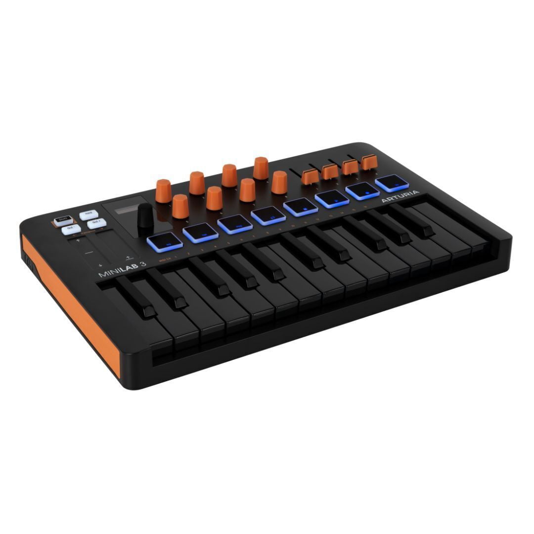 Arturia MiniLab 3 Orange Compact MIDI Keyboard and Pad Controller (Special Edition Orange and Black)