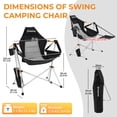 thumbnail image 2 of KingCamp Hamaca Sillas de camping con reposapiés, silla plegable con marco de aleación de aluminio, asiento alto acolchado ajustable con almohada, mecedora con portavasos en el reposabrazos, 2 of 5