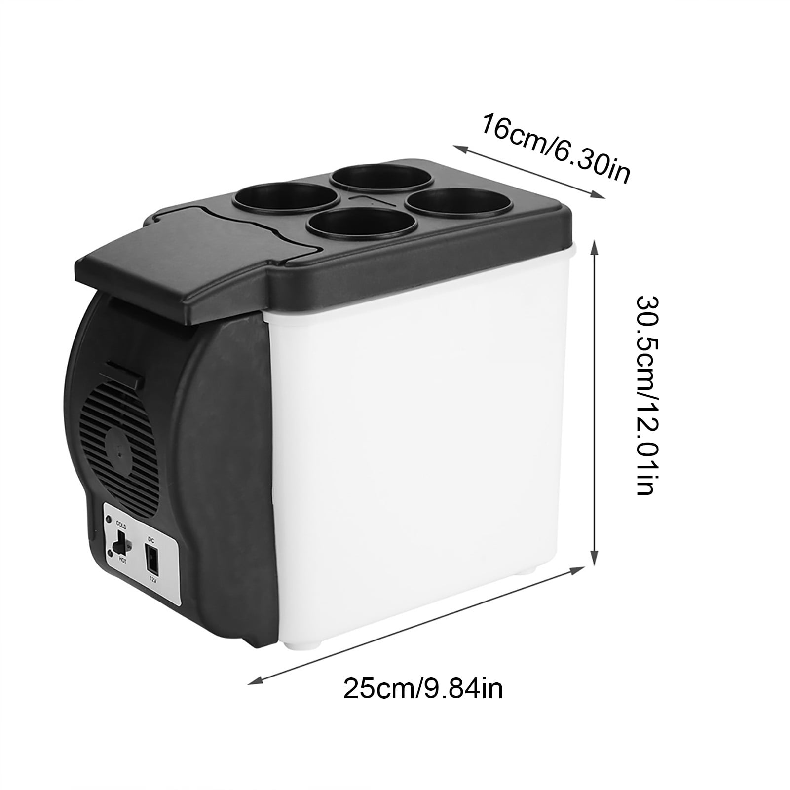Zerodis 12V 6L Portable Car Refrigerator Mini Multi-Functional Food Drinks Warmer Cooler Fridge, Eco-friendly Mini Car Refrigerator Space-saving for Camping Picnic