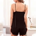 thumbnail image 7 of biudgviw Silk Pajamas for Women Set Lace Trim Cami Tank Tops with Shorts Sleepwear Summer V Neck Camisole Two Piece Outfits, 7 of 7