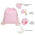 thumbnail image 4 of Unique Bargains Cotton Drawstring Bags Cotton Drawstring Backpack Foldable Sports Gym Bags Pink, 4 of 6