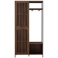 thumbnail image 1 of Walker Edison 72" Slat Door Metal and Wood Hall Tree - Dark Walnut, 1 of 2