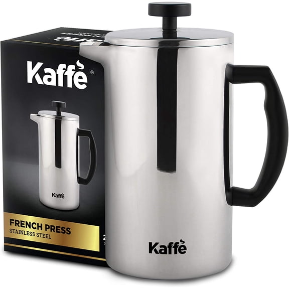 Kaffe KF1020 French Press Coffee Maker, Stainless Steel, 6 cups / 0.8L