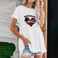 thumbnail image 2 of Blusa de manga corta con estampado de cuello redondo de algodón y cáñamo para mujer OAVQHLG3B Store  lin121212, 2 of 5