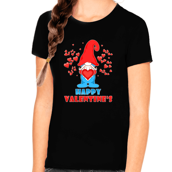 Valentine's Day Shirt for Girls Heart Cute Valentine's Day Shirts for Girls Valentines Day Gifts for Kids