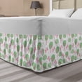 thumbnail image 1 of Forest Bed Skirt, Nursery Style Trees Bushes and Flying Butterflies with Polka Dots, Elastic Bedskirt Dust Ruffle Wrap Around for Bedding Decor, 4 Sizes, Pink and Pale Green, by Ambesonne, 1 of 2