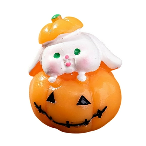 Huanglei Halloween Decorations Desktop Ornament Resin Miniature Scene For Living Room And Bedroom Pumpkin