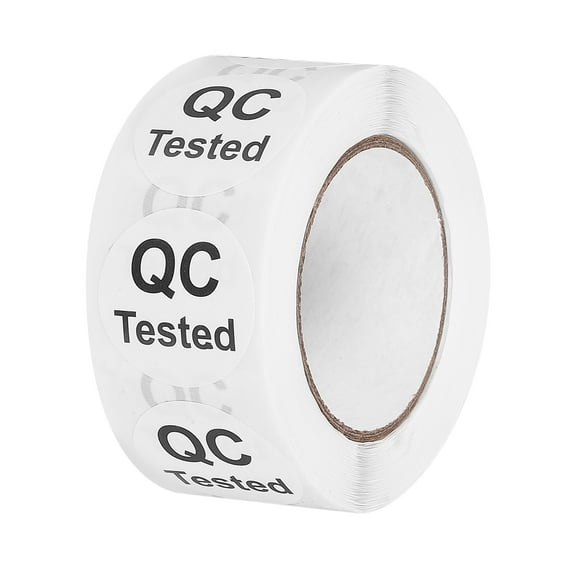 Uxcell 1Roll 500Pcs QC Tested Labels, 1 Inch Inventory Quality Control Stickers