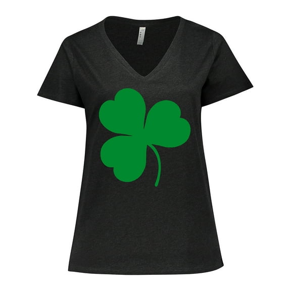 Inktastic Green Irish Shamrock Clover Women's Plus Size V-Neck T-Shirt