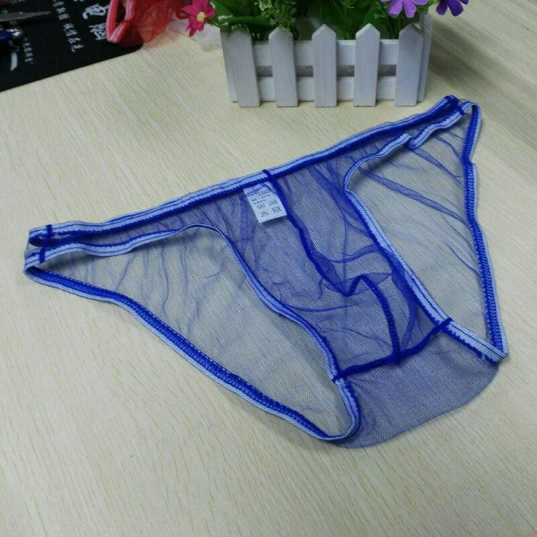 Men Transparent Panties Soft Breathable Net See Through Mesh Low Waist  Briefs Underwear