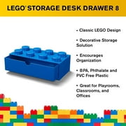 LEGO 8-Knob Stackable Plastic Desk Organizer Drawer, Blue