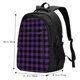 thumbnail image 5 of Disketp Purple Black Plaid Mochila de Viaje Estampada para Laptop con Puerto de Carga USB, Mochila Impermeable para Computadora – Regalo para Hombres y Mujeres, 5 of 7
