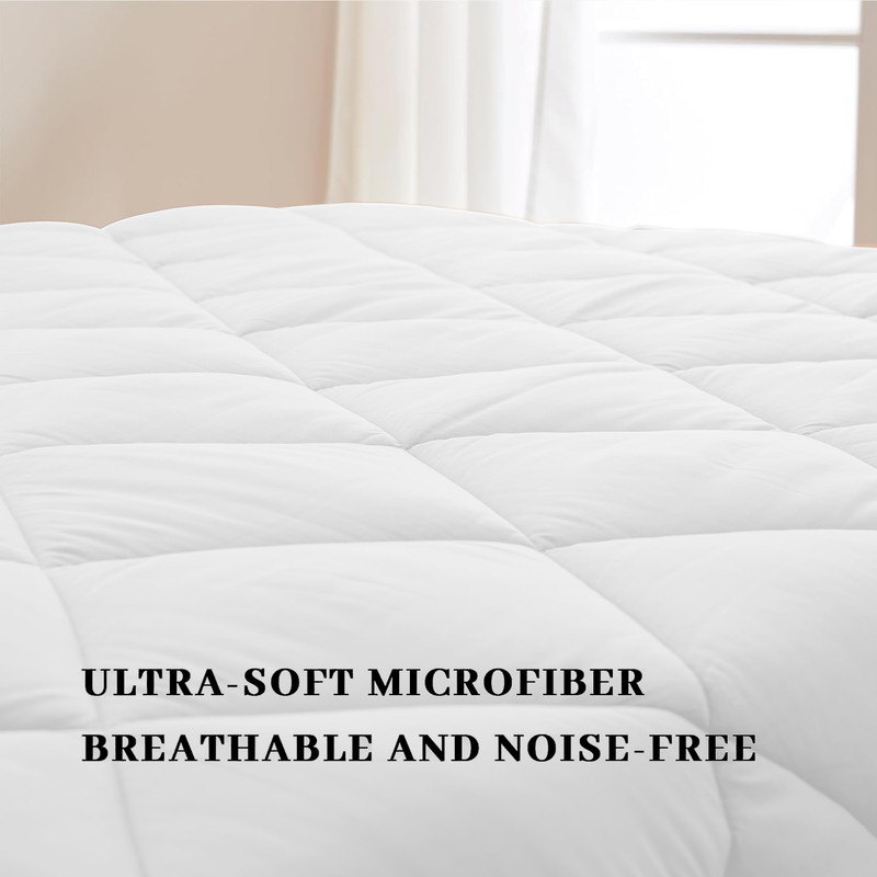 JUSTLET 3 Pieces Queen Comforter Set, Bed in a Bag, Machine Washable Bedding Set, White