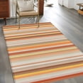 thumbnail image 4 of 2.7x5 Area Rugs, Burnt Orange Striped Non-Skid Rubber Backing Large Rectangle Rugs - Living Room Bedroom Home Office, Farmhouse Orange Ombre Stripes Indoor Floor Mat Carpets Washable Rug, 4 of 9