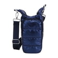 thumbnail image 2 of Insulated Down Bottle Sleeve, Multi-Functional Protective Carrier With Adjustable Strap and Zipper Pocket, for Outdoor Hiking and Commuting, Dark Blue, 2 of 6