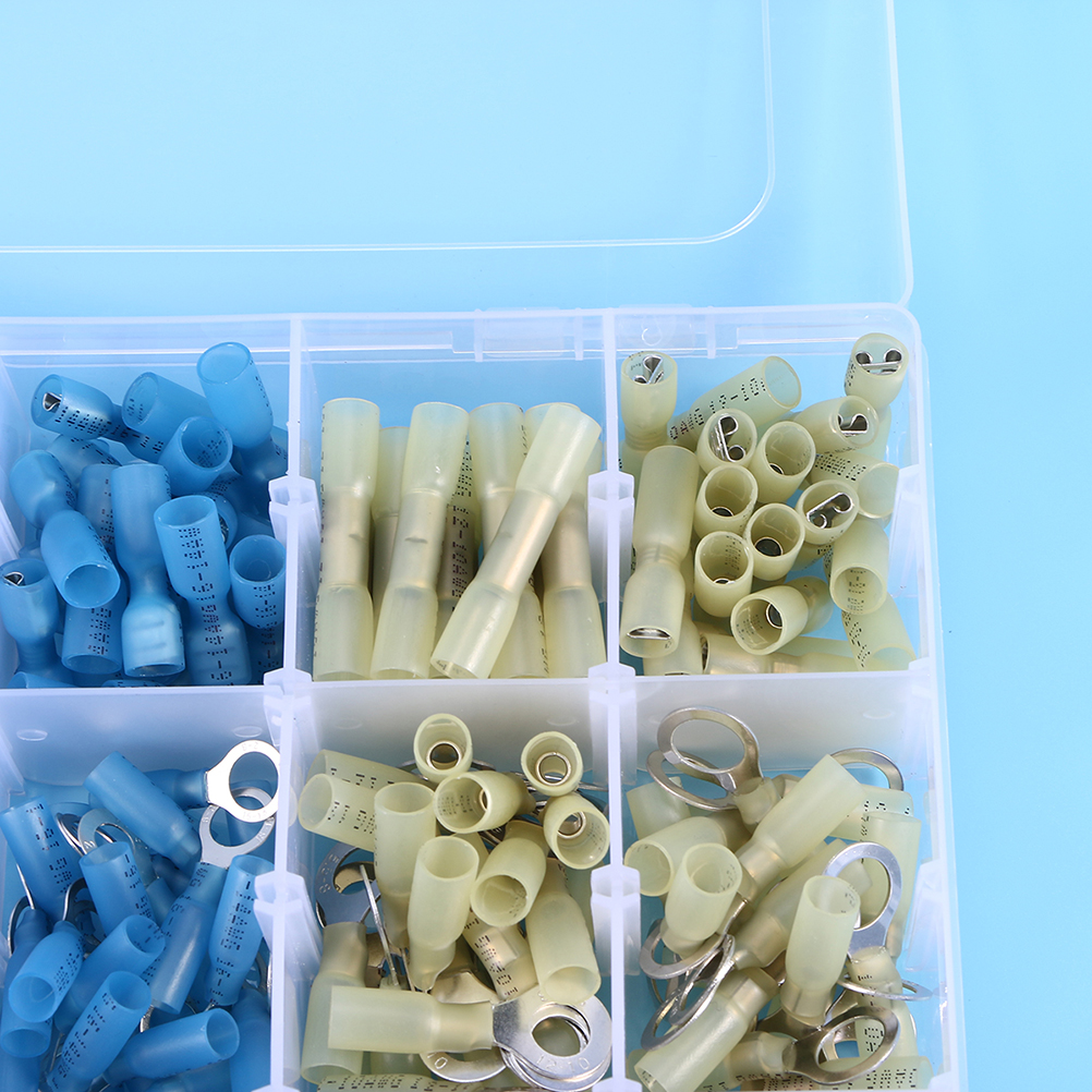 OFFIGAM 481Pcs Waterproof Insulated Crimp Ring Terminal Assorted Color Professional