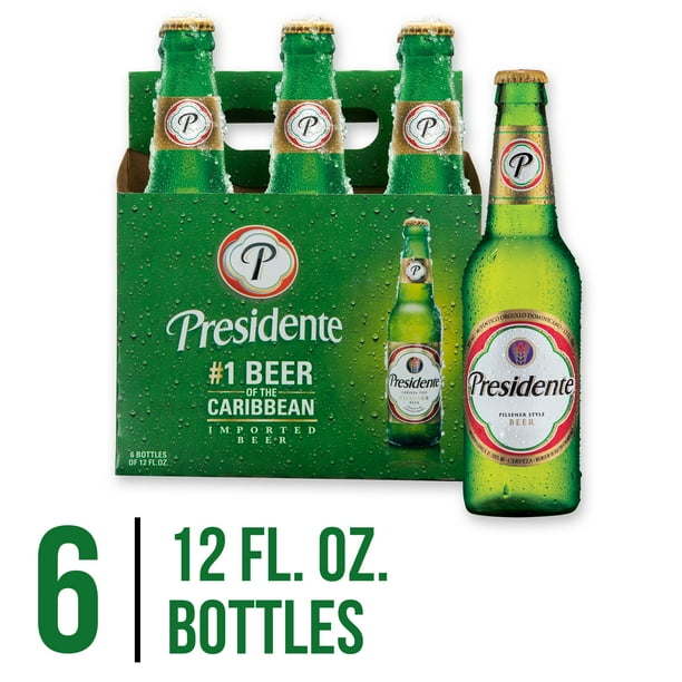 Presidente Pilsener Beer, 6 Pack 12 fl. oz. Bottles, 5 ABV Walmart