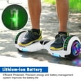 thumbnail image 4 of SISIGAD Hoverboard for Kids, 6.5" Self Balancing Hoverboard with Bluetooth and LED Light, White, 4 of 6