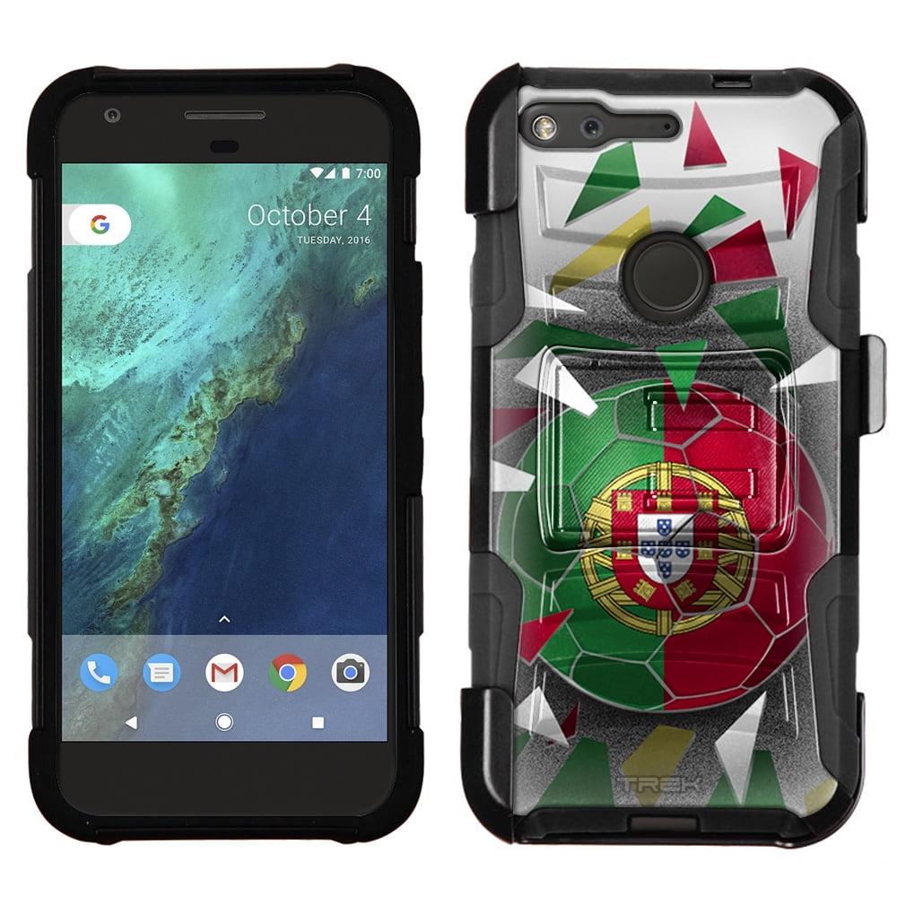 Google Pixel Armor Hybrid Case Soccer Ball Portugal Flag by Trek Media Group