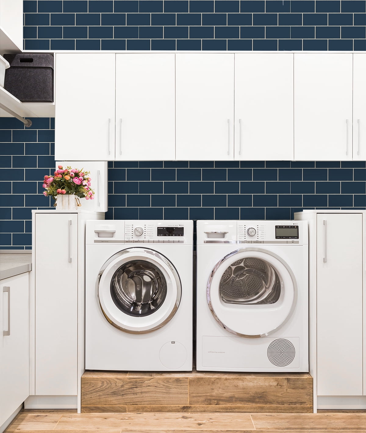 NextWall Retro Subway Tile Peel and Stick Wallpaper