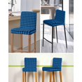 thumbnail image 5 of Black Blue Plaid Bar Stool Covers Set of 6, Country Buffalo Checked Gingham Stretch Washable Bar Chair Covers with Backs, Removable Pub Counter Height Chair Cover for Kitchen Dining Room Cafe, 5 of 7