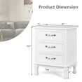 thumbnail image 2 of Gymax 3 Drawers Nightstand Storage Wood End Table Side Bedside White, 2 of 9