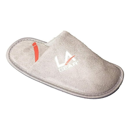 

LA Gear Boys Slide Fleece Plush House Slippers Small Grey