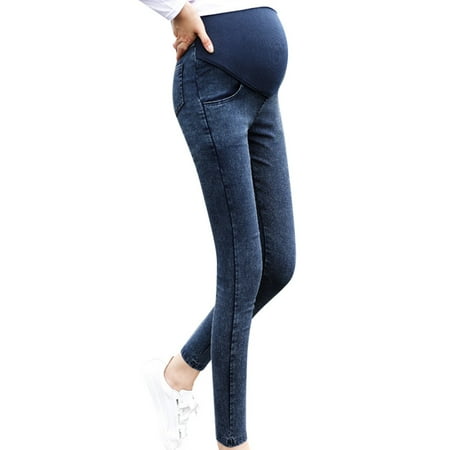 

Spftem Maternity Pregnancy Skinny Trousers Jeans Over The Pants Elastic