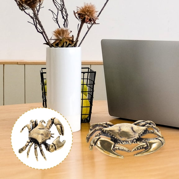 COMPUKAS Vintage Crab Decor Home Beautification Golden 1Pack