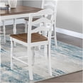 thumbnail image 6 of White Oak 5-Piece Counter Height Dining Set with Square Table and 4 Ladder Back Chairs, Farmhouse Kitchen Dining Room Furniture, 6 of 8